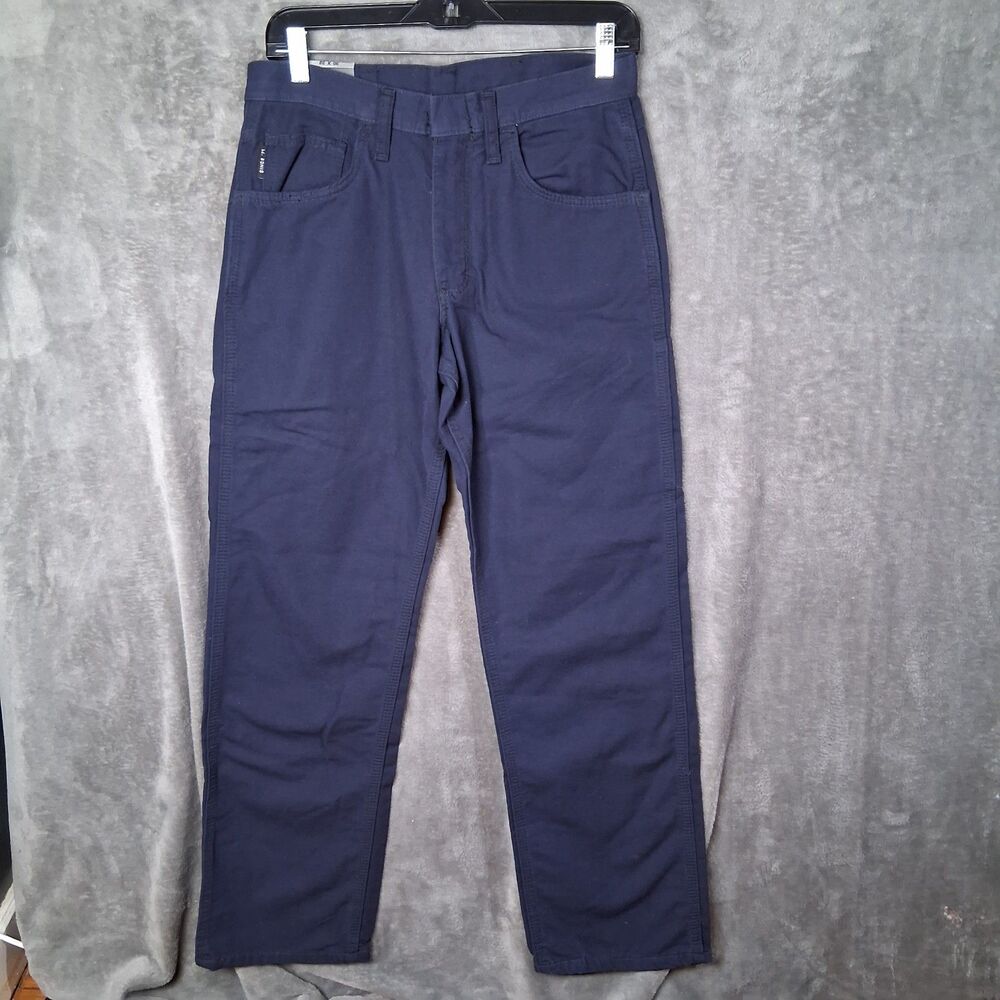 NWT Bulwark Loose Midweight Canvas Flame Resistant Jeans Mens 30x32 Navy Blue‎